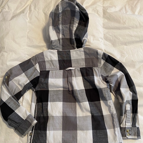 Souris Mini size 6 jean joggers and snap up plaid hooded shirt - Picture 4 of 5